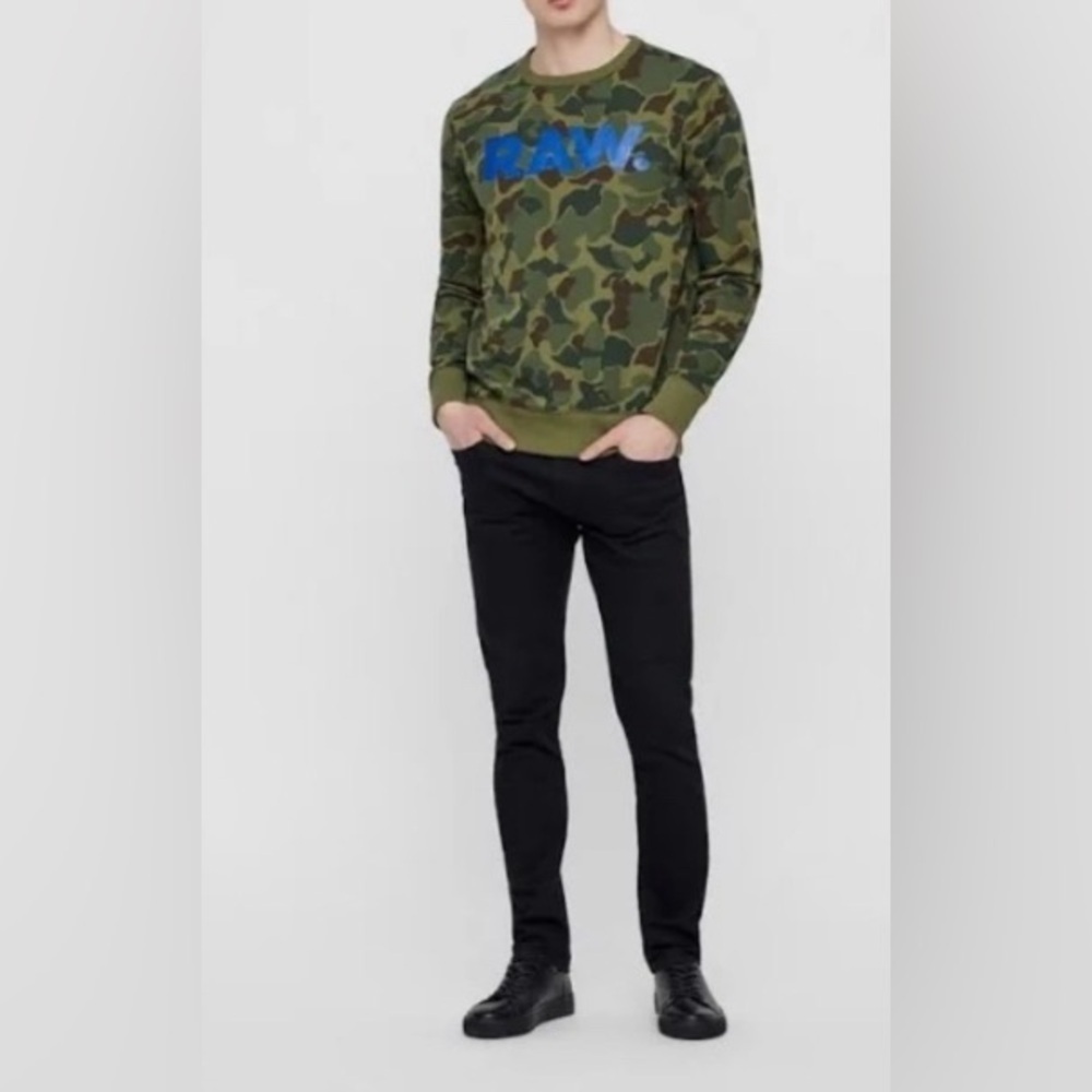 G-Star Men's Green and Khaki Jumper